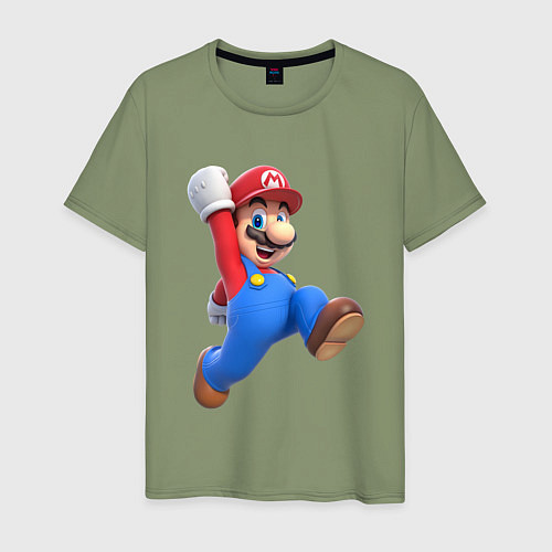 Мужская футболка Марио прыгает / Авокадо – фото 1