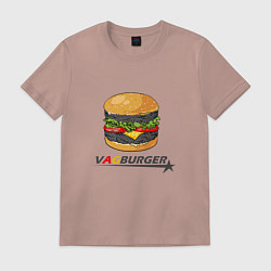 Футболка хлопковая мужская VAGburger tyres, цвет: пыльно-розовый