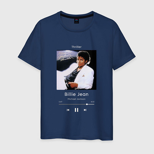 Мужская футболка Майкл Джексон Billie Jean / Тёмно-синий – фото 1