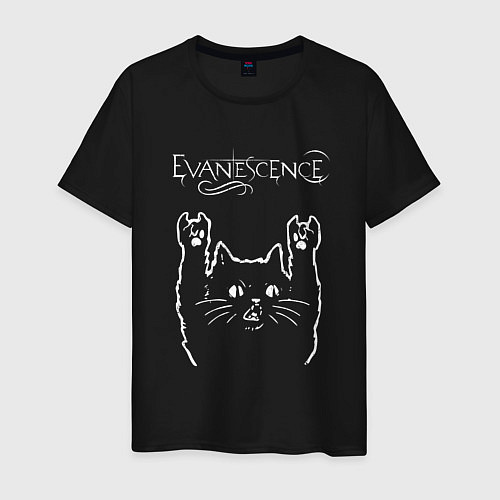 Мужская футболка Evanescence рок кот / Черный – фото 1