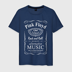 Футболка хлопковая мужская Pink Floyd в стиле Jack Daniels, цвет: тёмно-синий