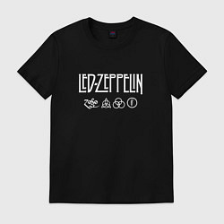 Футболка хлопковая мужская Led Zeppelin Black dog, цвет: черный