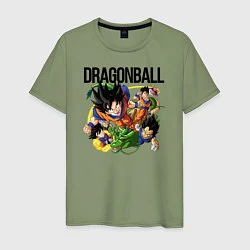 Футболка хлопковая мужская Гоку из Dragonball, цвет: авокадо