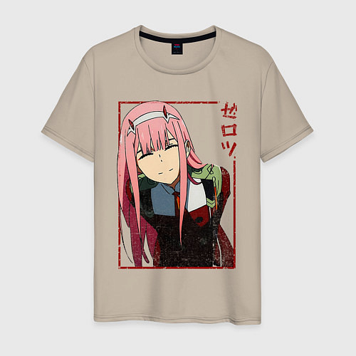 Мужская футболка Zero Two anime girl / Миндальный – фото 1