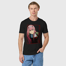 Футболка хлопковая мужская Zero Two anime girl, цвет: черный — фото 2