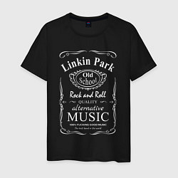 Футболка хлопковая мужская Linkin Park в стиле Jack Daniels, цвет: черный