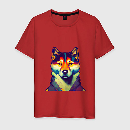 Мужская футболка Shibu inu dog / Красный – фото 1