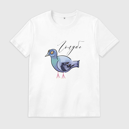 Мужская футболка Голубь элегант / Белый – фото 1