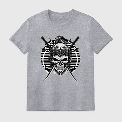 Мужская футболка Череп японского самурая