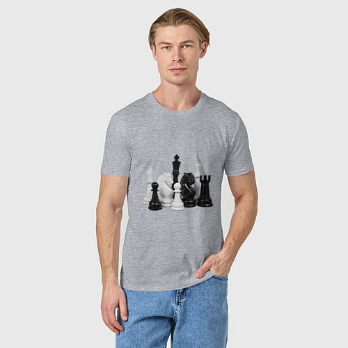 Мужская футболка Фигуры шахматиста / Меланж – фото 3