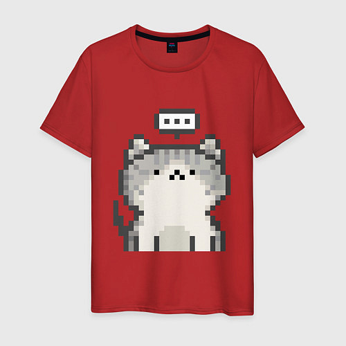 Мужская футболка Pixel Cat V1 / Красный – фото 1