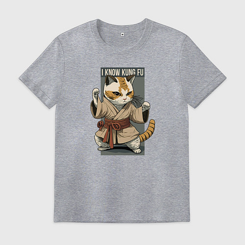 Мужская футболка Я знаю Кунг-Фу / Меланж – фото 1