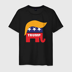 Футболка хлопковая мужская Trump elephant, цвет: черный