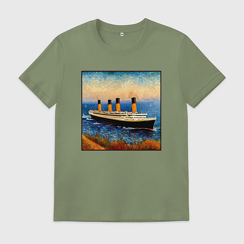 Мужская футболка Титаник в стиле Ван Гога / Авокадо – фото 1