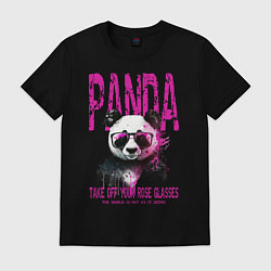 Мужская футболка Панда и розовые очки