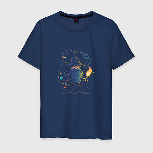 Мужская футболка The old wizard / Тёмно-синий – фото 1