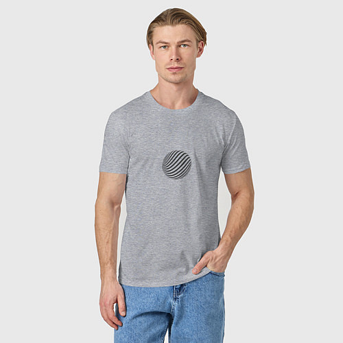Мужская футболка Абстрактный шар из линий чёрный / Меланж – фото 3