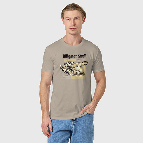 Мужская футболка Alligator skull / Миндальный – фото 3