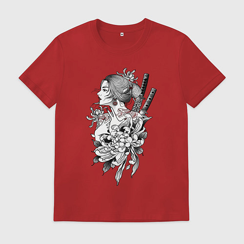 Мужская футболка Japan Chrysanthemum / Красный – фото 1