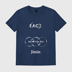 Футболка хлопковая мужская JIMIN FACE Set Me Free, цвет: тёмно-синий