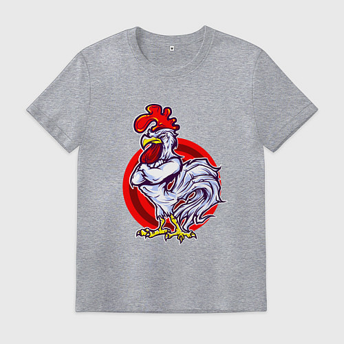 Мужская футболка Боевой петух / Меланж – фото 1