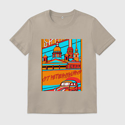 Мужская футболка Санкт-Петербург в стиле плаката 30-х годов