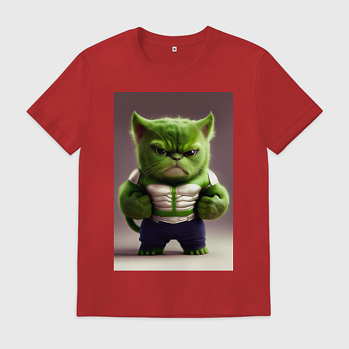 Мужская футболка Злой котик / Красный – фото 1