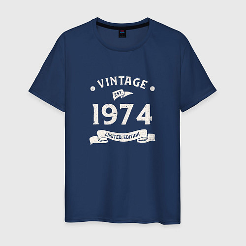 Мужская футболка Винтаж 1974 ограниченный выпуск / Тёмно-синий – фото 1