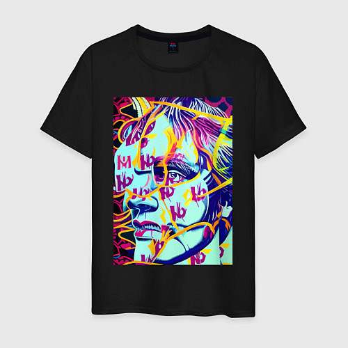 Мужская футболка Andy Warhol - pop art - self-portrait / Черный – фото 1
