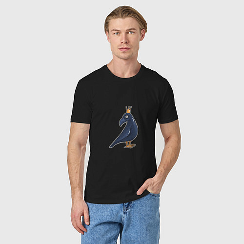 Мужская футболка Ворона в короне / Черный – фото 3