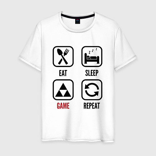 Мужская футболка Eat - sleep - Zelda - repeat / Белый – фото 1