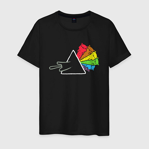 Мужская футболка Pink Floyd коты / Черный – фото 1