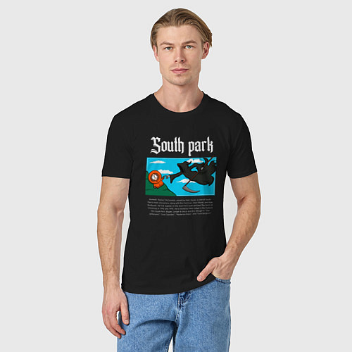 Мужская футболка Южный парк Кенни в стиле Сотворение Адама / Черный – фото 3