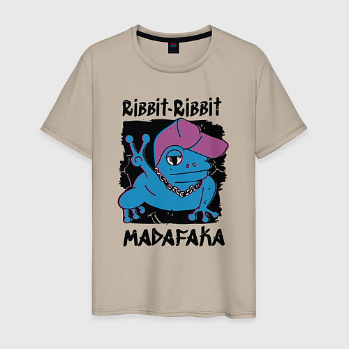 Мужская футболка Ribbit ribbit madafaka / Миндальный – фото 1