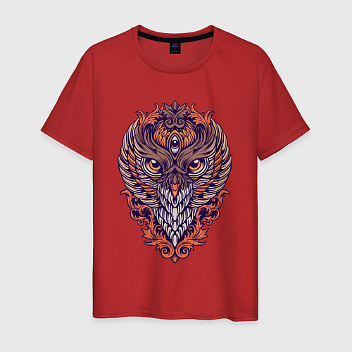 Мужская футболка Cool owl / Красный – фото 1