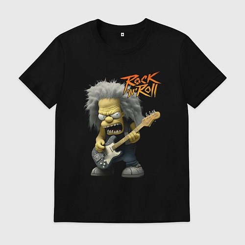 Мужская футболка Rock Simpsons style / Черный – фото 1