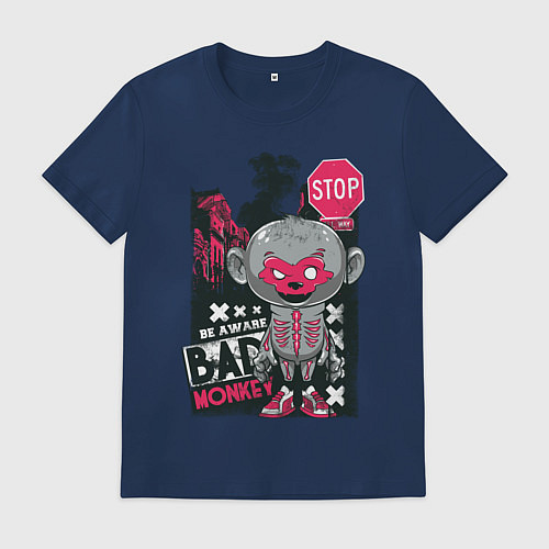 Мужская футболка Bad Monkey / Тёмно-синий – фото 1