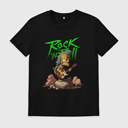 Футболка хлопковая мужская Rock Simpsons, цвет: черный