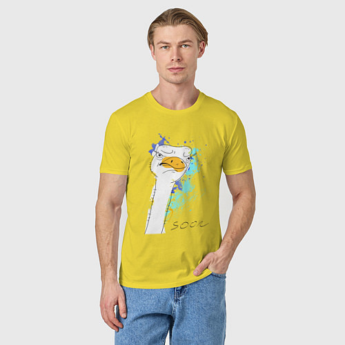 Мужская футболка Злобный страус: soon / Желтый – фото 3