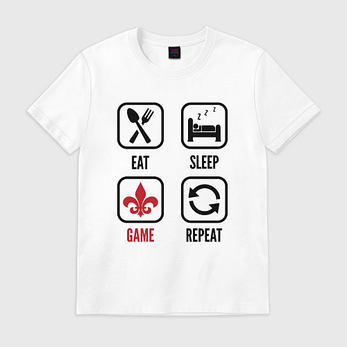 Мужская футболка Eat - sleep - Saints Row - repeat / Белый – фото 1