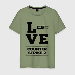 Футболка хлопковая мужская Counter Strike 2 love classic, цвет: авокадо