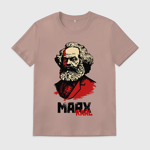 Мужская футболка Karl Marx - 3 цвета / Пыльно-розовый – фото 1