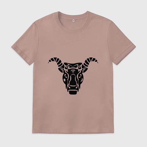 Мужская футболка Полинезийский бык / Пыльно-розовый – фото 1