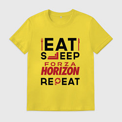 Мужская футболка Надпись: eat sleep Forza Horizon repeat