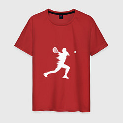 Футболка хлопковая мужская Силуэт теннисистки, цвет: красный