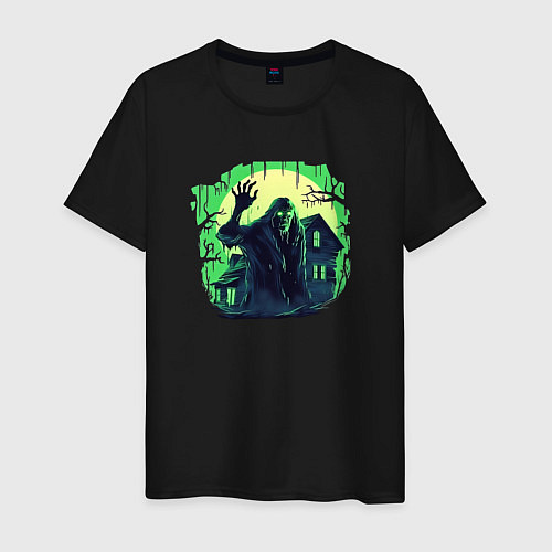 Мужская футболка Старый дом и проклятый дед зомби / Черный – фото 1