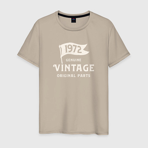 Мужская футболка 1972 подлинный винтаж - оригинальные детали / Миндальный – фото 1