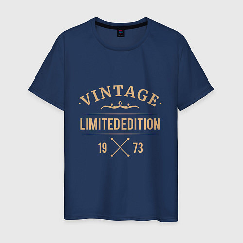 Мужская футболка Vintage limited edition 1973 / Тёмно-синий – фото 1