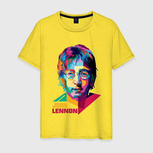 Мужская футболка John Lennon картина абстракция / Желтый – фото 1