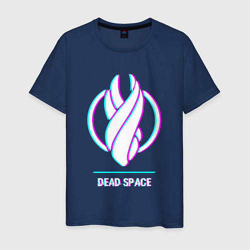 Мужская футболка Dead Space в стиле glitch и баги графики / Тёмно-синий – фото 1